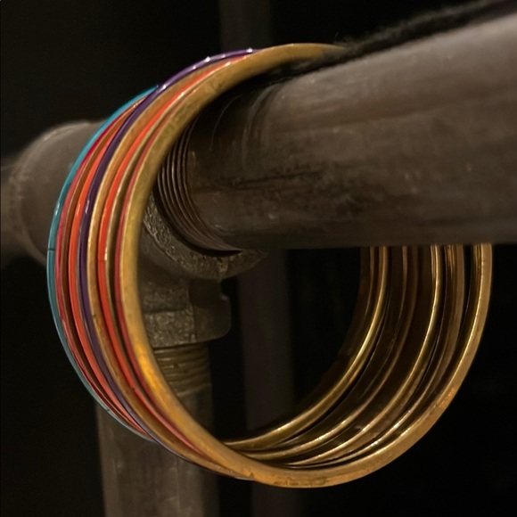 Colorful Enamel Bangle Set - Picture 2 of 6